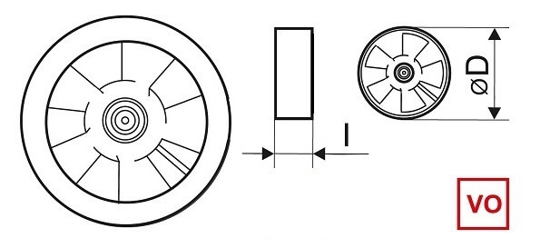 Dimensiones del ventilador VO90 / 90mm